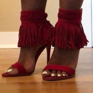 Size 10, Red Heels with Fringe